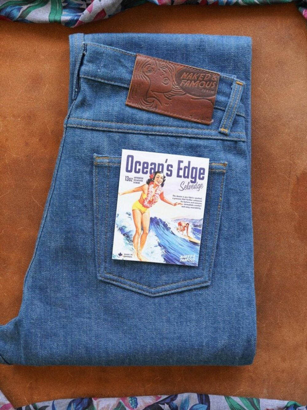 Oceans edge selvedge in Easy guy, size 30